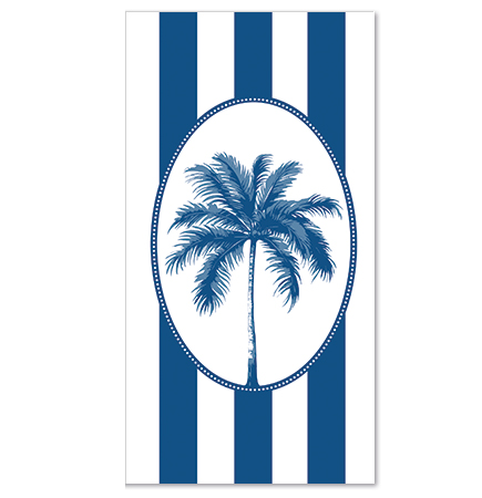 Disposable Slim Luxury Napkins - Palm - Blue
