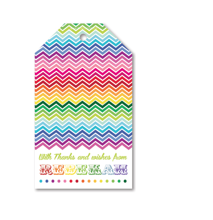 macaroon personalised personalised tags rainbow chevron