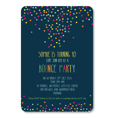 macaroon personalised confetti celebration invitation