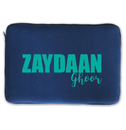 MACAROON Personalised Neoprene Laptop Sleeve Typo Turquoise